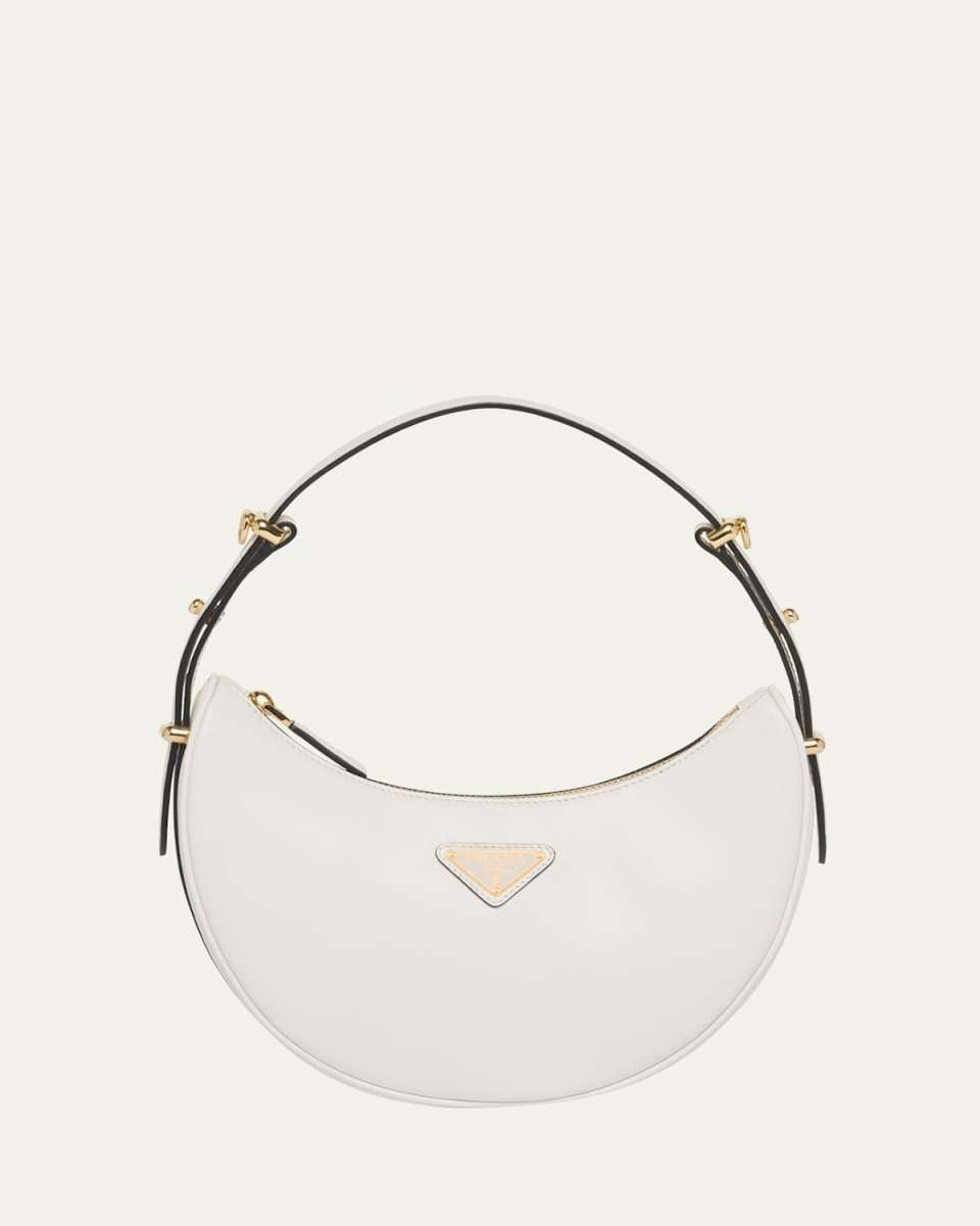 Zip Calf Leather Shoulder Bag
